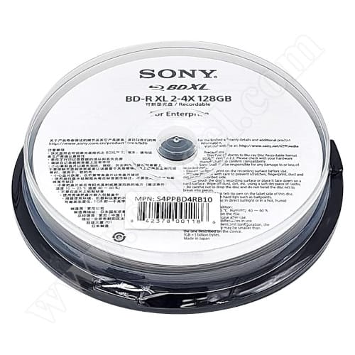 BD-R Sony, for Enterprise, XL, 128GB, 4X, Cake box 10бр.